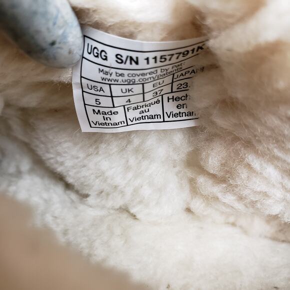 UGG Classic Mini Platform Boots Women 5 Beige Shearling Lined Cozycore - Picture 10 of 11